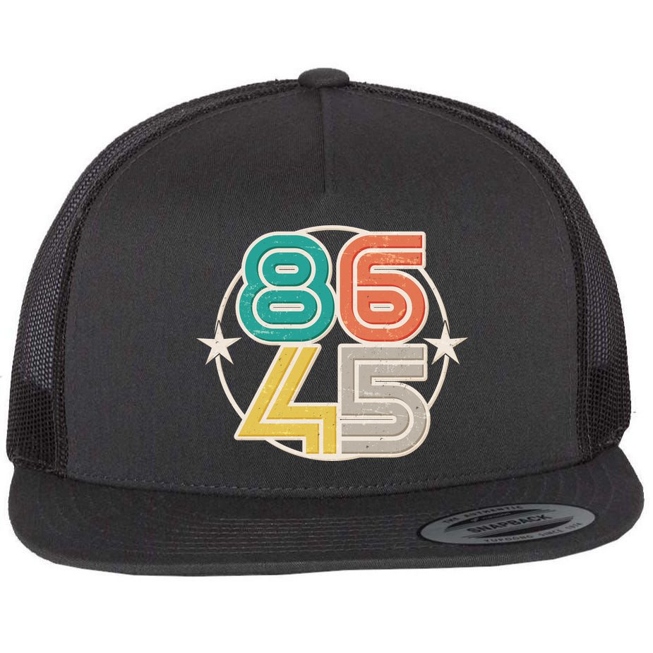 Retro 86 45 Impeach Trump Flat Bill Trucker Hat