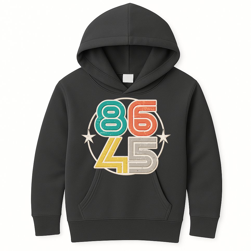 Retro 86 45 Impeach Trump Kids Hoodie