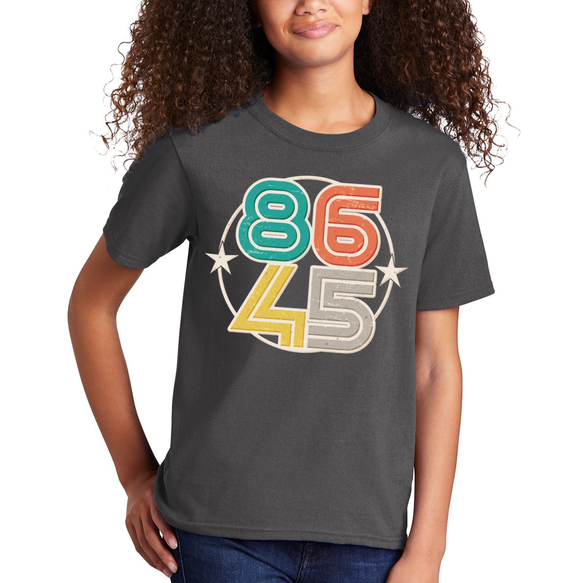 Retro 86 45 Impeach Trump Kids T-Shirt