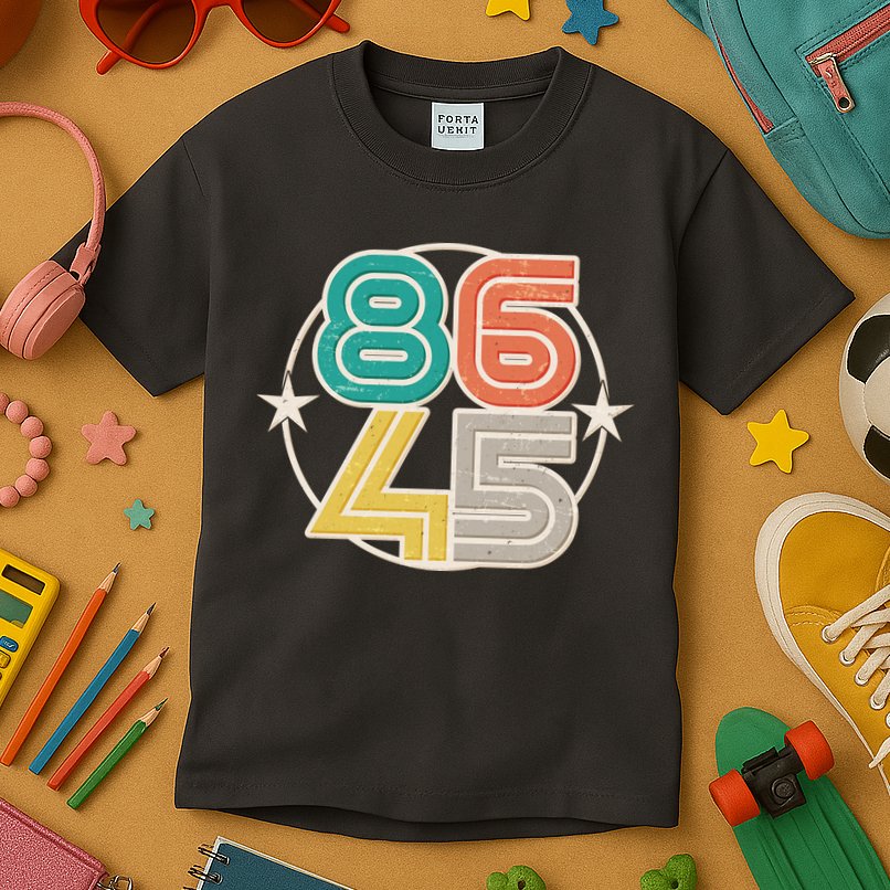 Retro 86 45 Impeach Trump Kids T-Shirt