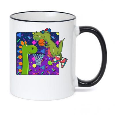 Retro 90's Basketball Dinosaurs 11oz Black Color Changing Mug