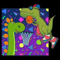 Retro 90's Basketball Dinosaurs Apron