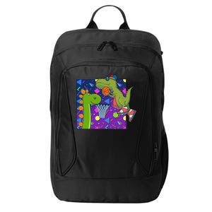 Retro 90's Basketball Dinosaurs City Backpack