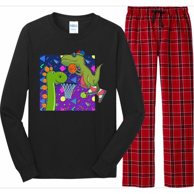 Retro 90's Basketball Dinosaurs Long Sleeve Pajama Set