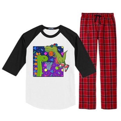 Retro 90's Basketball Dinosaurs Raglan Sleeve Pajama Set