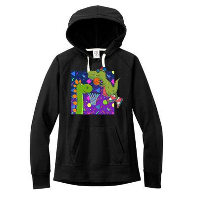 Retro 90's Basketball Dinosaurs Women's Fleece Hoodie