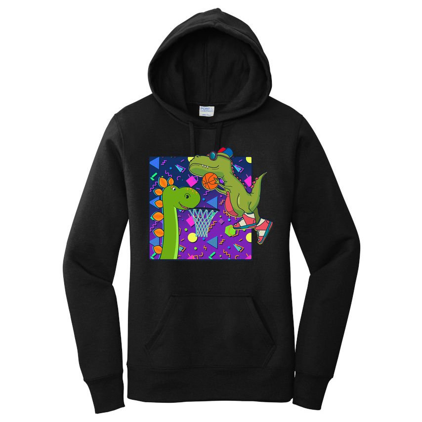 Retro 90's Basketball Dinosaurs Women's Pullover Hoodie