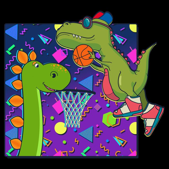 Retro 90's Basketball Dinosaurs Bag