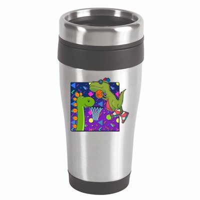 Retro 90's Basketball Dinosaurs 16oz Travel Tumbler