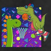 Retro 90's Basketball Dinosaurs Trucker Hat