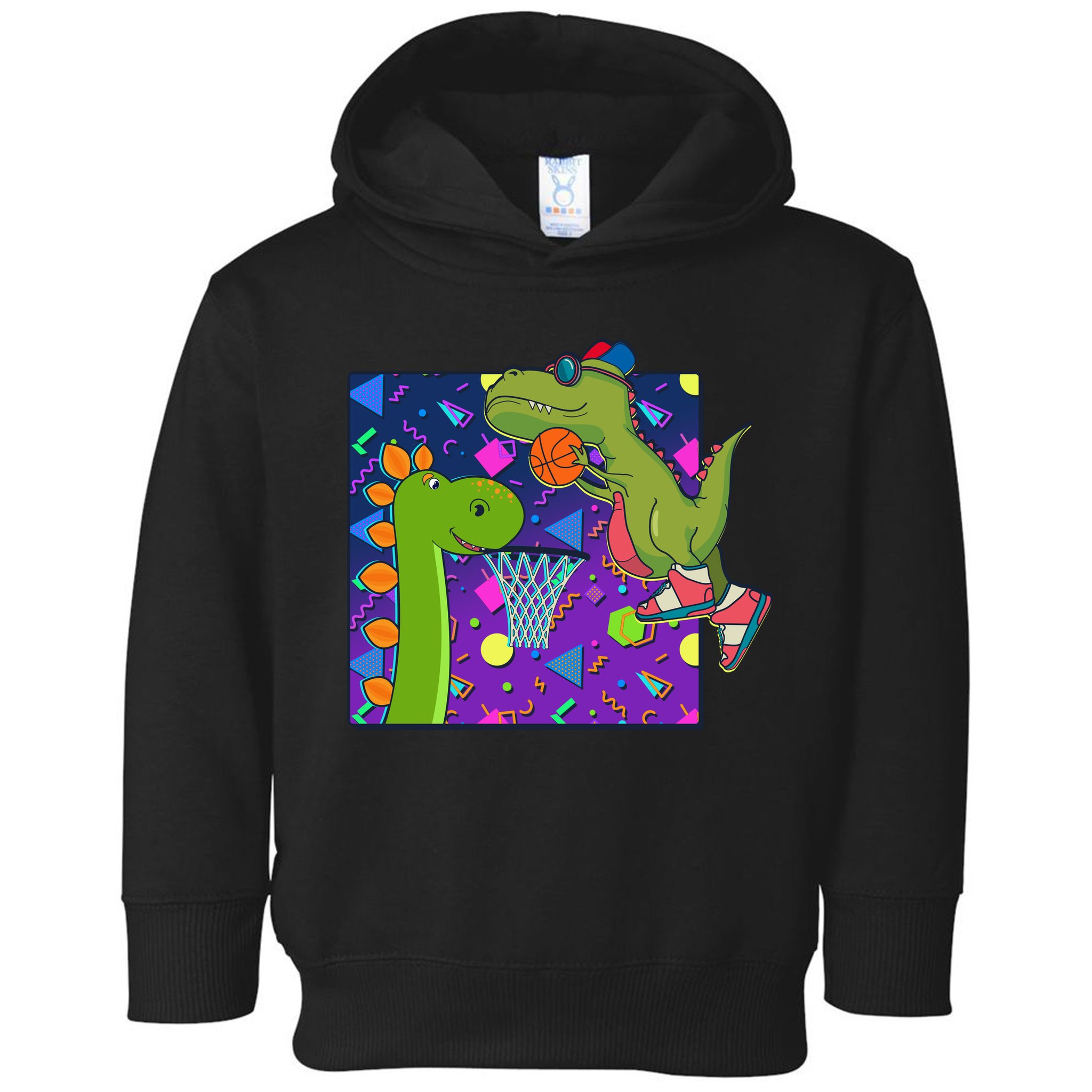 Retro 90's Basketball Dinosaurs Toddler Hoodie