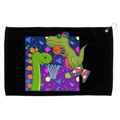 Retro 90's Basketball Dinosaurs Grommeted Golf Towel