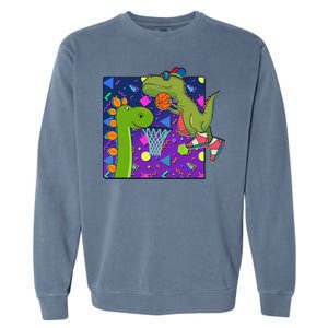 Retro 90's Basketball Dinosaurs Garment-Dyed Sweatshirt