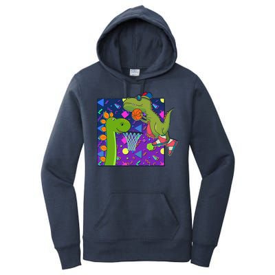 Retro 90's Basketball Dinosaurs Women's Pullover Hoodie