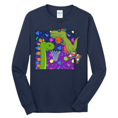 Retro 90's Basketball Dinosaurs Tall Long Sleeve T-Shirt