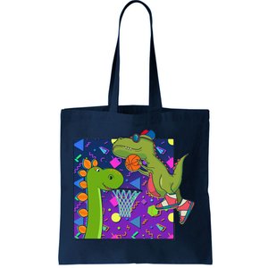 Retro 90's Basketball Dinosaurs Tote Bag