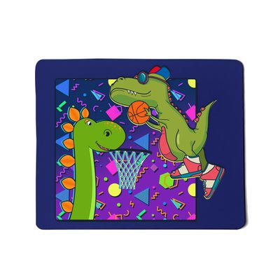 Retro 90's Basketball Dinosaurs Mousepad