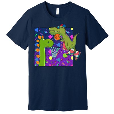 Retro 90's Basketball Dinosaurs Premium T-Shirt