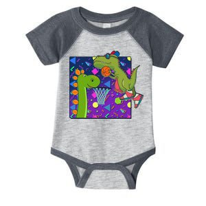 Retro 90's Basketball Dinosaurs Infant Baby Jersey Bodysuit