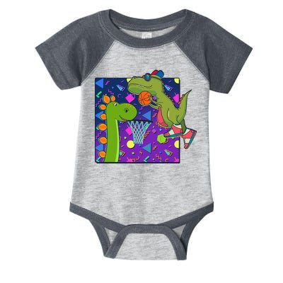 Retro 90's Basketball Dinosaurs Infant Baby Jersey Bodysuit