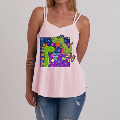 Retro 90's Basketball Dinosaurs Women's Strappy Tank