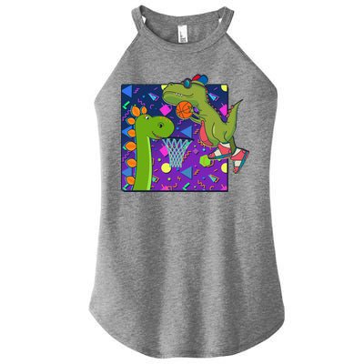 Retro 90's Basketball Dinosaurs Women's Perfect Tri Rocker Tank