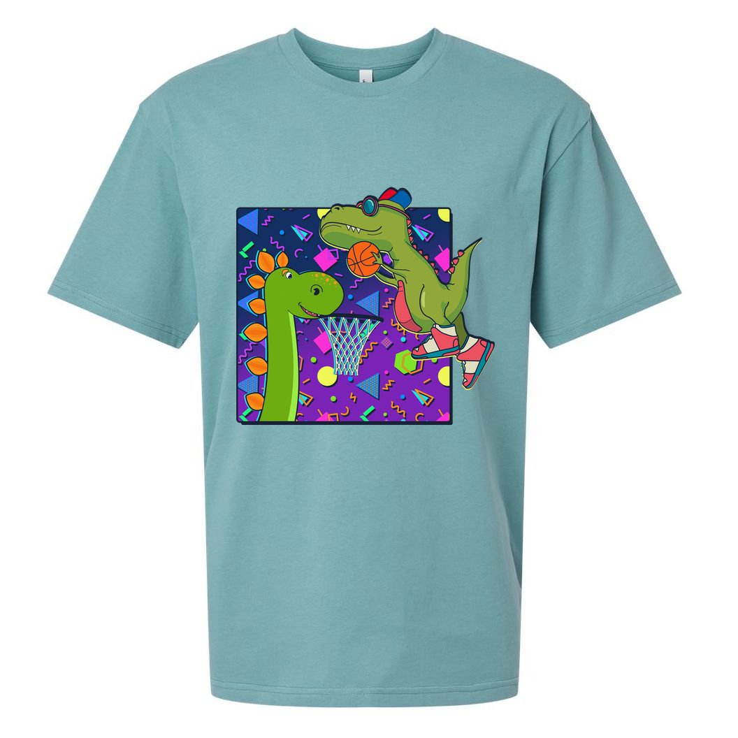Retro 90's Basketball Dinosaurs Sueded Cloud Jersey T-Shirt