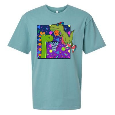 Retro 90's Basketball Dinosaurs Sueded Cloud Jersey T-Shirt