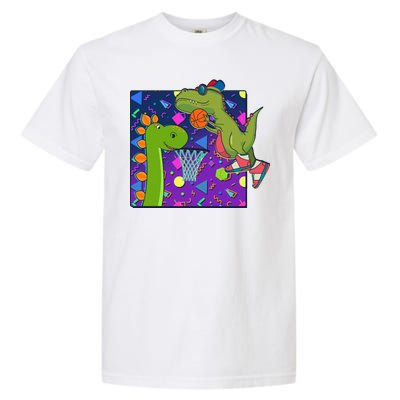 Retro 90's Basketball Dinosaurs Garment-Dyed Heavyweight T-Shirt