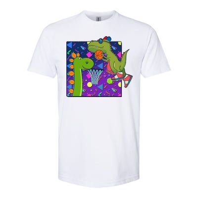 Retro 90's Basketball Dinosaurs Softstyle® CVC T-Shirt