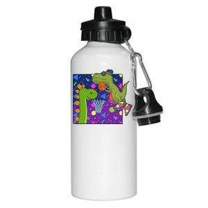 Retro 90's Basketball Dinosaurs Aluminum Water Bottle