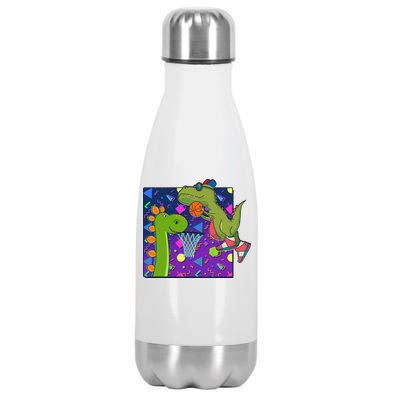 Retro 90's Basketball Dinosaurs Stainless Steel Insulated Water Bottle