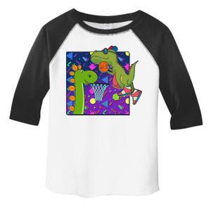 Retro 90's Basketball Dinosaurs Toddler Fine Jersey T-Shirt