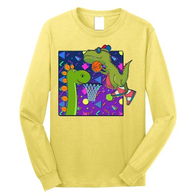 Retro 90's Basketball Dinosaurs Long Sleeve Shirt