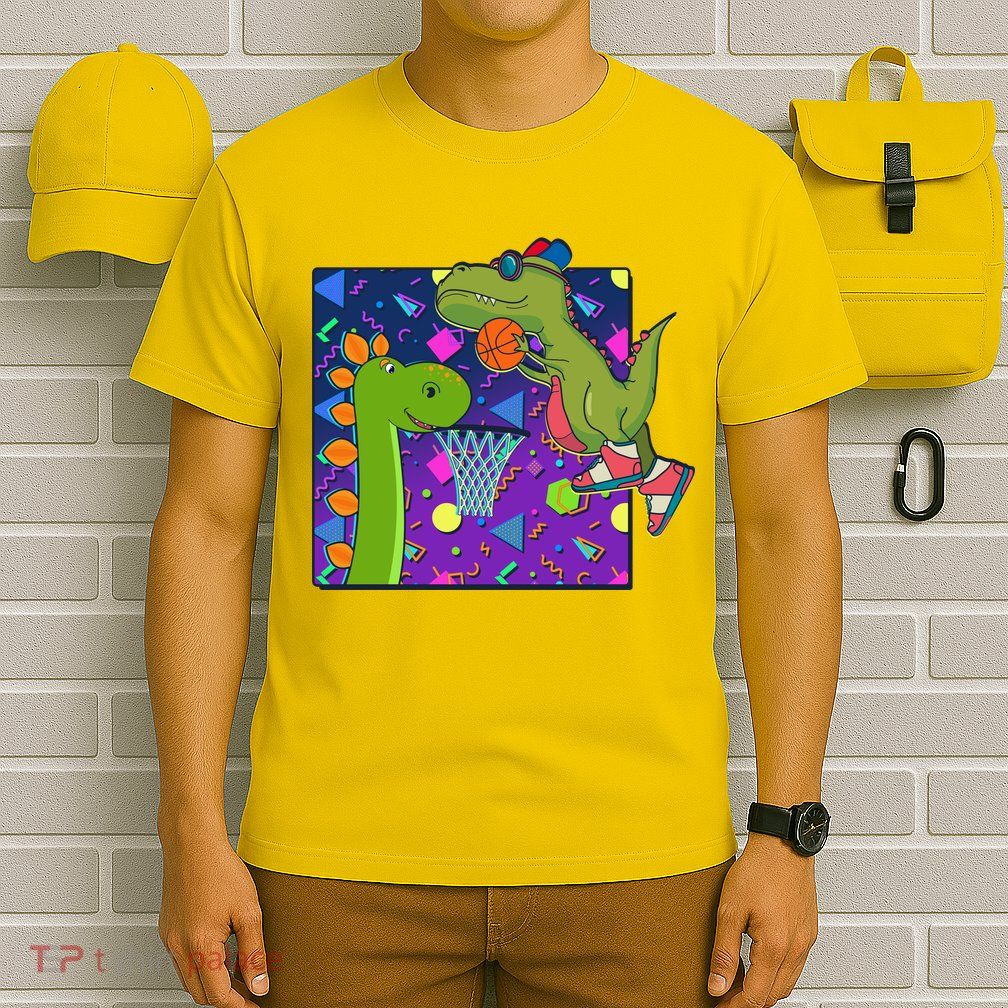 Retro 90's Basketball Dinosaurs T-Shirt