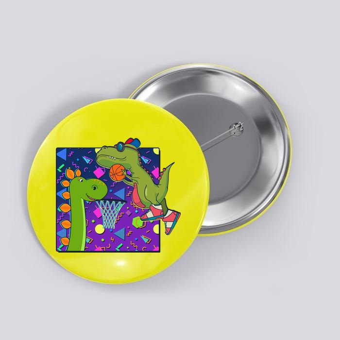 Retro 90's Basketball Dinosaurs Button