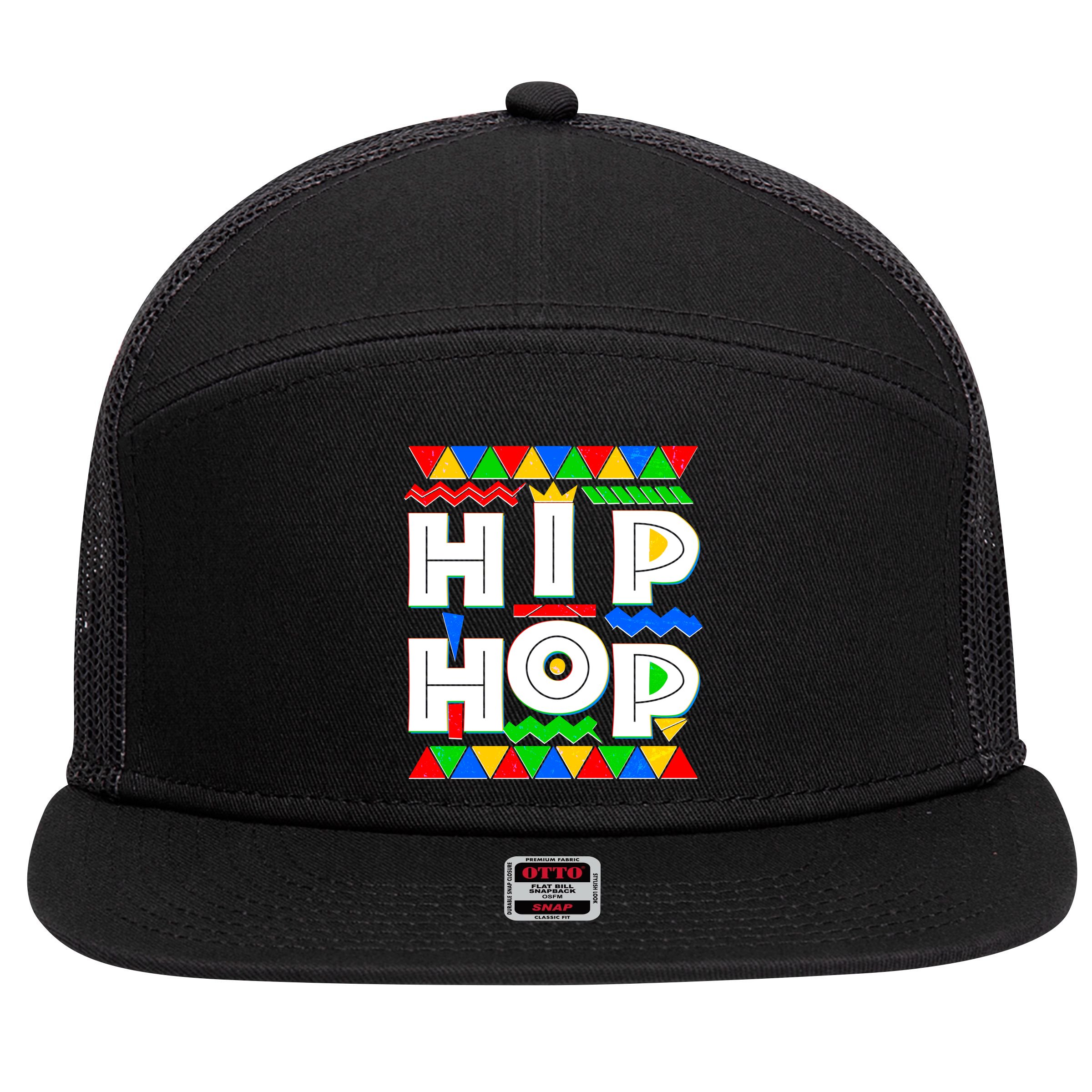 Retro 90's Hip Hop 7 Panel Mesh Trucker Snapback Hat