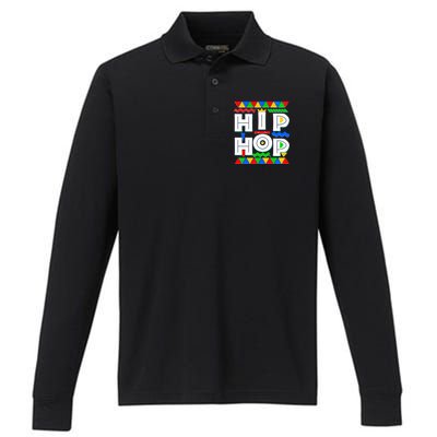 Retro 90's Hip Hop Performance Long Sleeve Polo