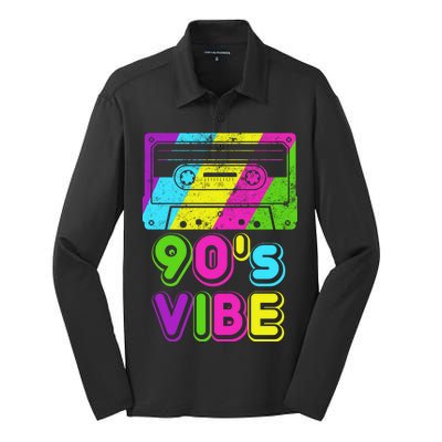 Retro 90's Vibe Vintage Silk Touch Performance Long Sleeve Polo