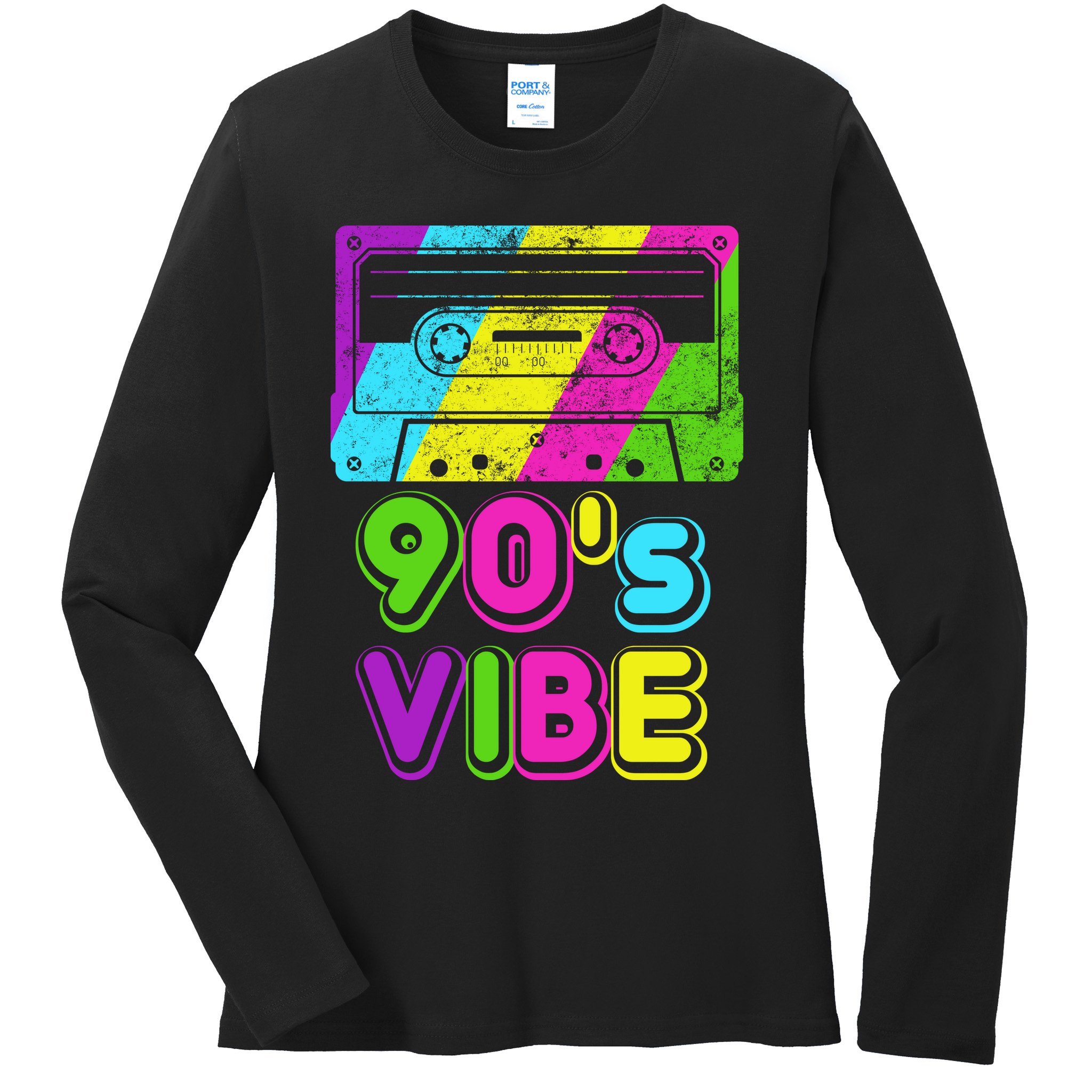 Retro 90's Vibe Vintage Ladies Long Sleeve Shirt