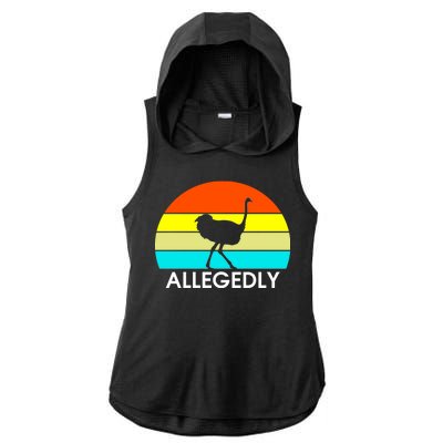 Retro Allegedly Ostrich Vintage Ladies PosiCharge Tri-Blend Wicking Draft Hoodie Tank