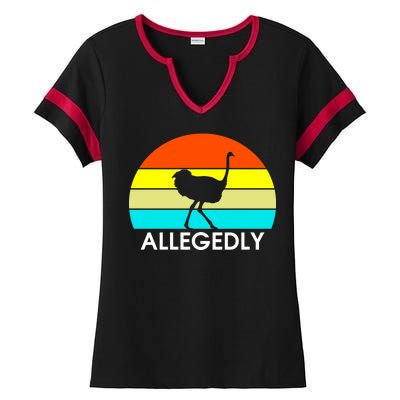 Retro Allegedly Ostrich Vintage Ladies Halftime Notch Neck Tee