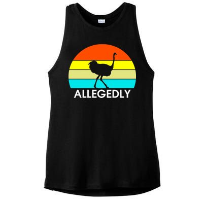 Retro Allegedly Ostrich Vintage Ladies PosiCharge Tri-Blend Wicking Tank