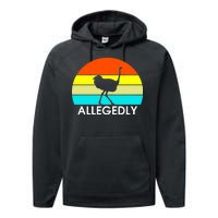 Retro Allegedly Ostrich Vintage Performance Fleece Hoodie