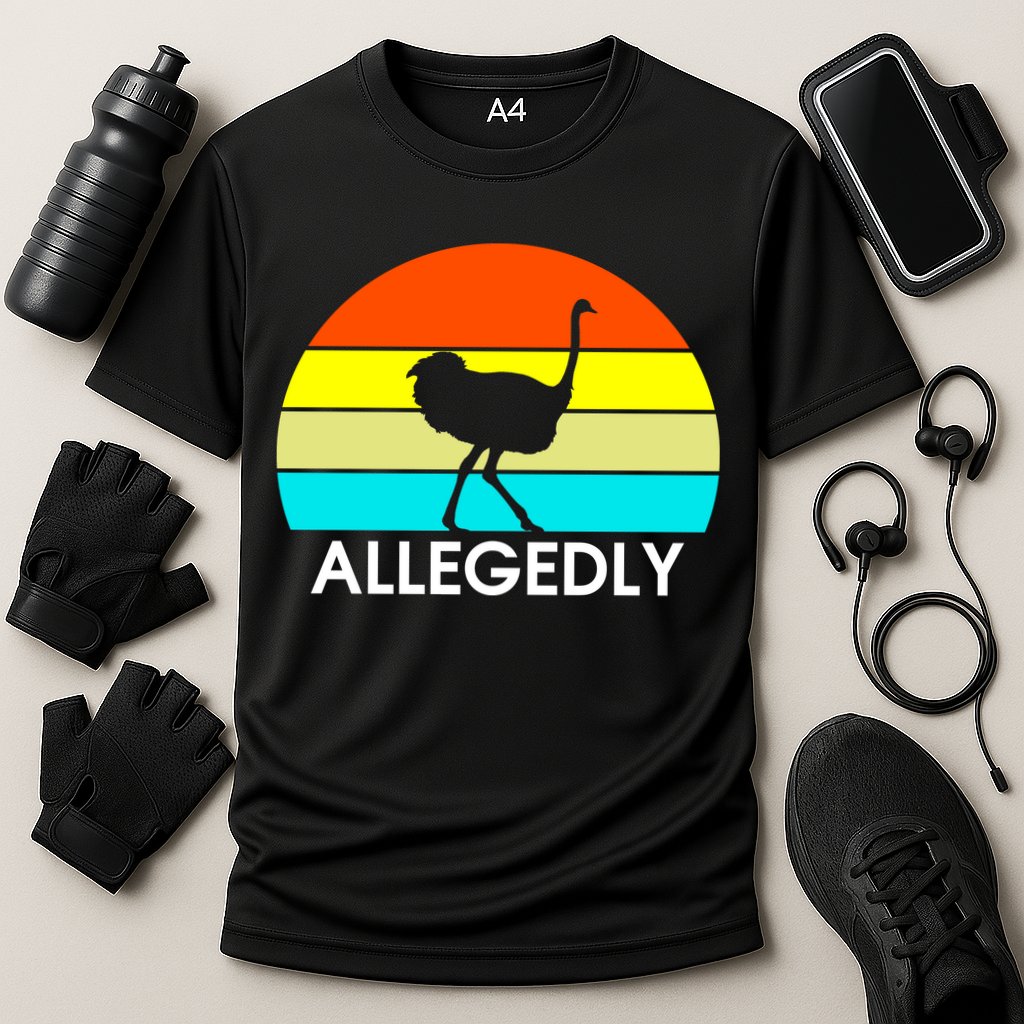 Retro Allegedly Ostrich Vintage Cooling Performance Crew T-Shirt