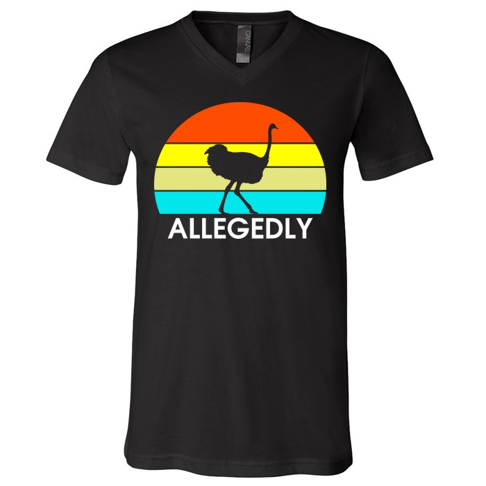 Retro Allegedly Ostrich Vintage V-Neck T-Shirt