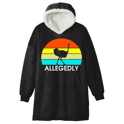 Retro Allegedly Ostrich Vintage Hooded Wearable Blanket