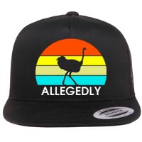 Retro Allegedly Ostrich Vintage Flat Bill Trucker Hat