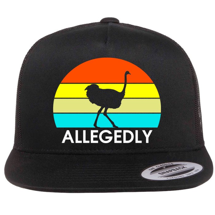 Retro Allegedly Ostrich Vintage Flat Bill Trucker Hat