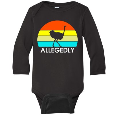 Retro Allegedly Ostrich Vintage Baby Long Sleeve Bodysuit